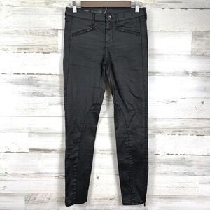 Madewell Black Coated Moto Jeggings‎ Size 28 Zippers Skinny Biker Pants